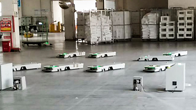 Heavy Duty Automated Guided Cart Single Way Track Guidance Tunnel Type for Dark Factory