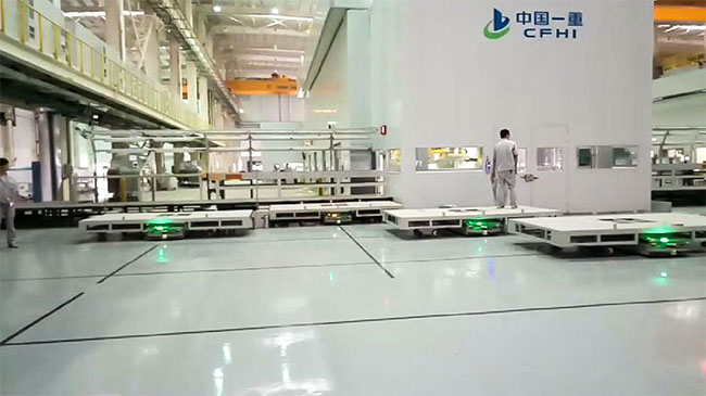 2 Degree Ramp AGV Automated Guided Vehicles , Universal Wheel Rail Guided Vehicle